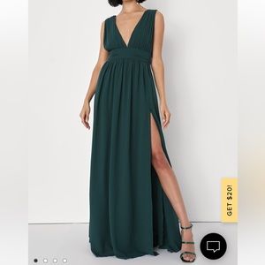 Heavenly Hues Forest Green Maxi Dress NWTS